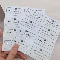 40-80pcs/pack Rectangle Thank You Stickers Best Wishes for You Sticker for Small Business Gift Decor Package Seal Labels Sticker