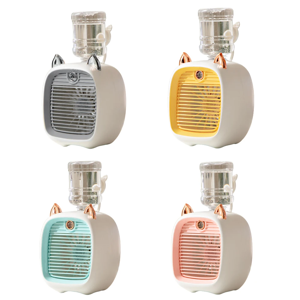 1PC Portable Nano Spray Air Cooler Fan 3 Wind Speeds 2 Spray Modes Type-C Powered 4 Colors For Car Summer Cooling