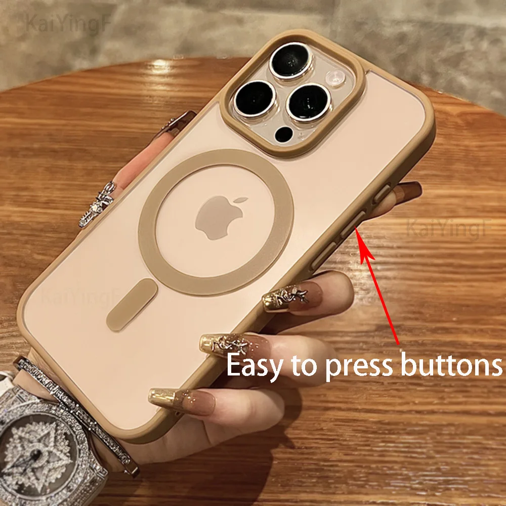Luxury Magnetic Clear Case For iPhone 16 15 14 13 12 11 Pro Max Mini Plus Wireless Charge For Magsafe Soft Bumper Cases Cover