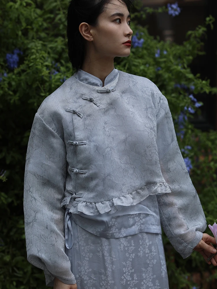 

Ele Chinese Sle ort Top with Beautiful Embroidery And Button Detailing for Women Vintage Long Sve Daily ...