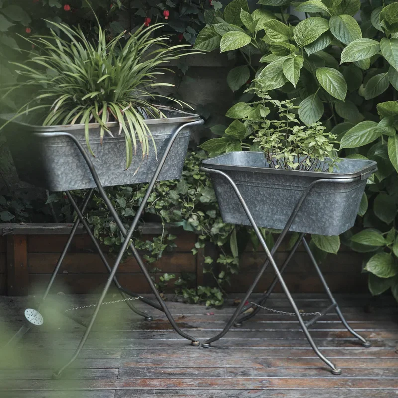 Garden outdoor balcony planting green plant rack planting flower tray