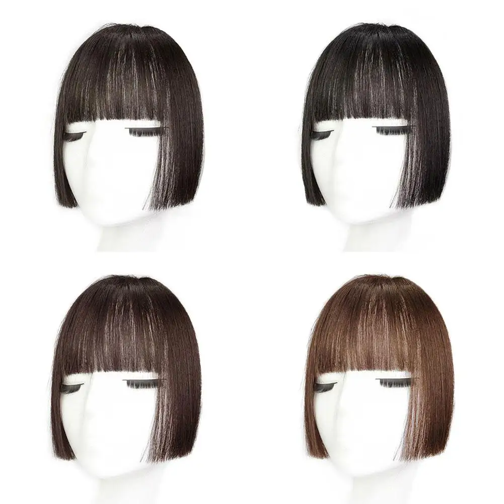 Synthetic Princess Cut Bangs Wig Natural Forehead Fake Bangs Side Perm Wig Piece Center Split Bangs Wig Women\'s Wig Piece