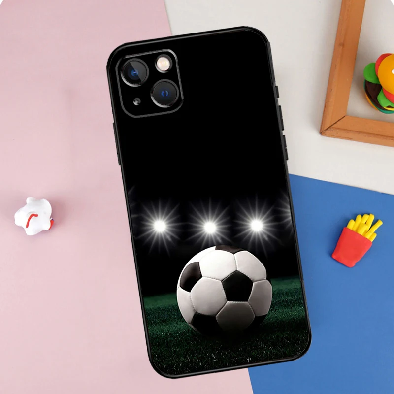 Fire Football Soccer Ball Case For iPhone 12 11 14 15 13 16 Pro Max XS X XR Plus 13 12 Mini Cover Funda