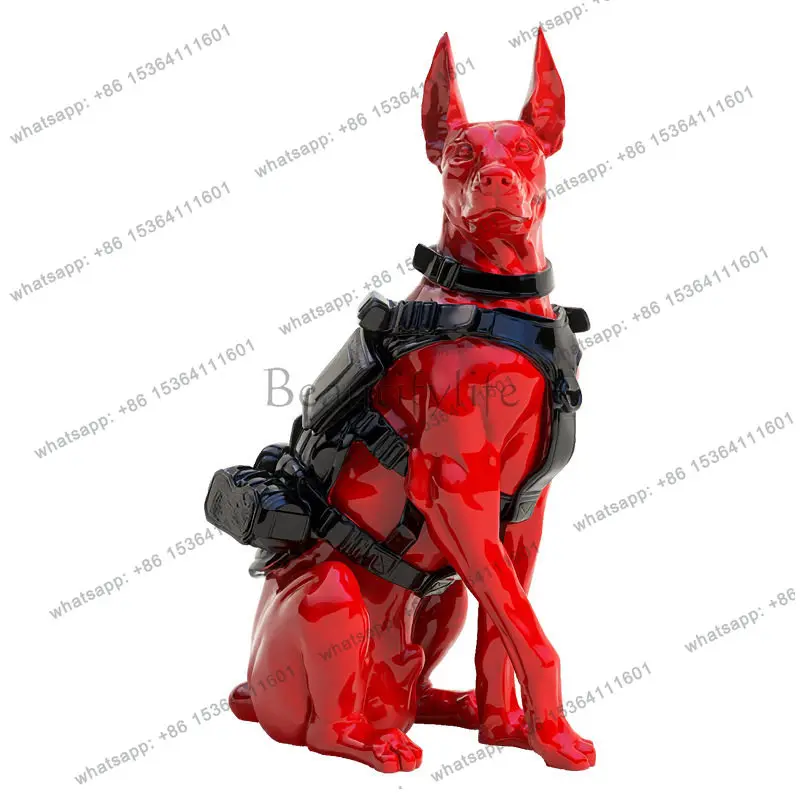 Creative large-scale floor-to-ceiling ornament dog living room TV cabinet sofa sound decoration