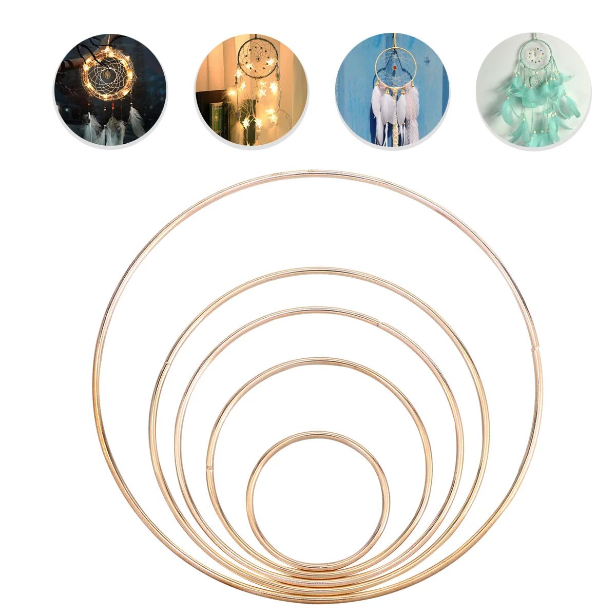 

5 Pcs Dream Catcher Material DIY Accessory Apparel Macrame Supplies Metal