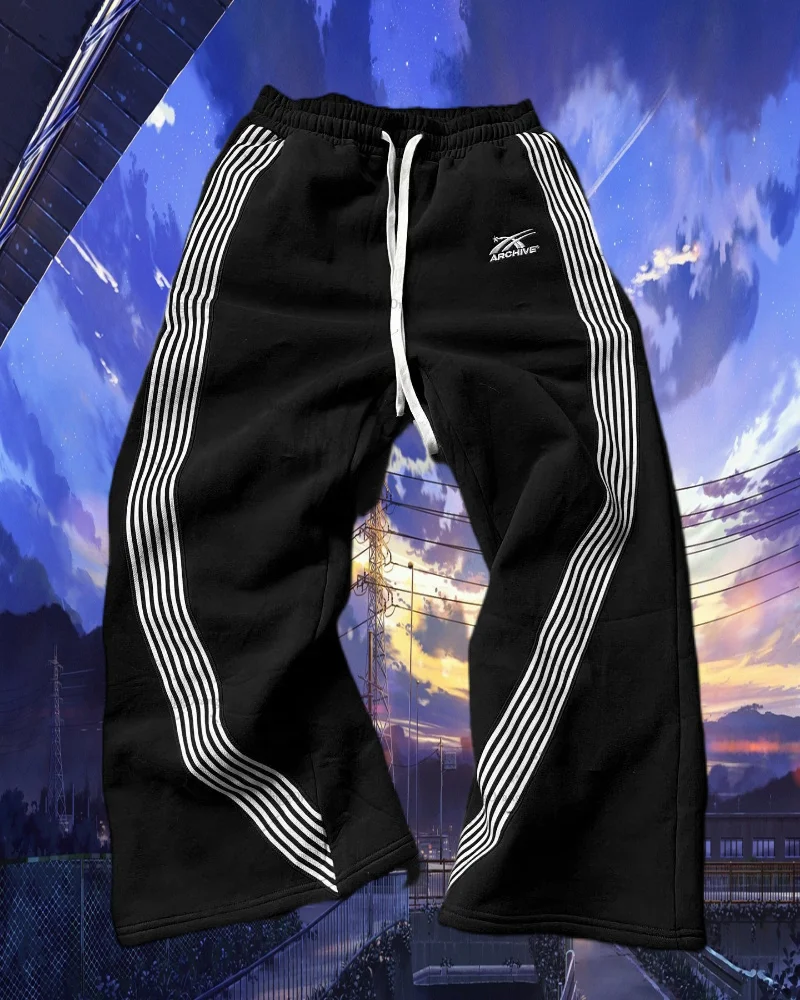 Harajuku Six Striped Street Retro Sports Pants Y2K Men and Women Summer Casual Jogging Trendy Brand Casual Pants Joggers Men