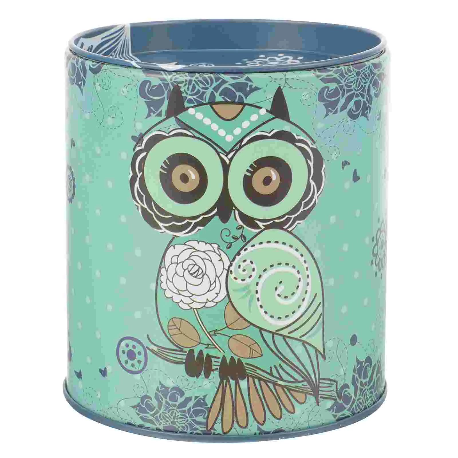 Owl Piggy Bank for Kids Metal Decor Large Capacity Tinplate Child Savings Coin Jar Banks Children