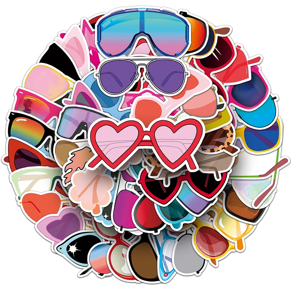 10/30/50PCS Sunglasses Stickers Cool Graffiti Personalized Cartoon Fresh Trendy Waterproof Decorative Skateboard Decal Stickers