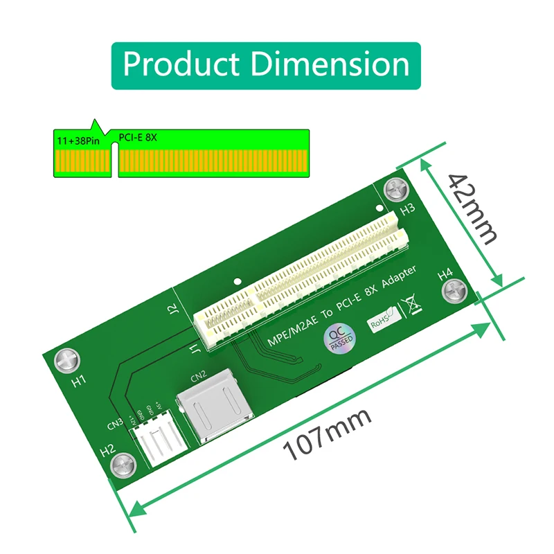 Mini tarjeta elevadora PCI Express a PCIE X8 con Cable de extensión FPC, puerto USB 2,0, fuente de alimentación pequeña de 4 pines, almohadilla magnética para PC de escritorio