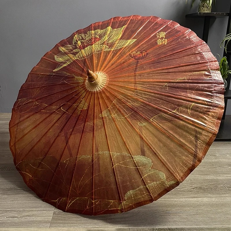 

Oil-paper umbrella Handmade rainproof and sunscreen Practical paper Decorative umbrella Hanfu