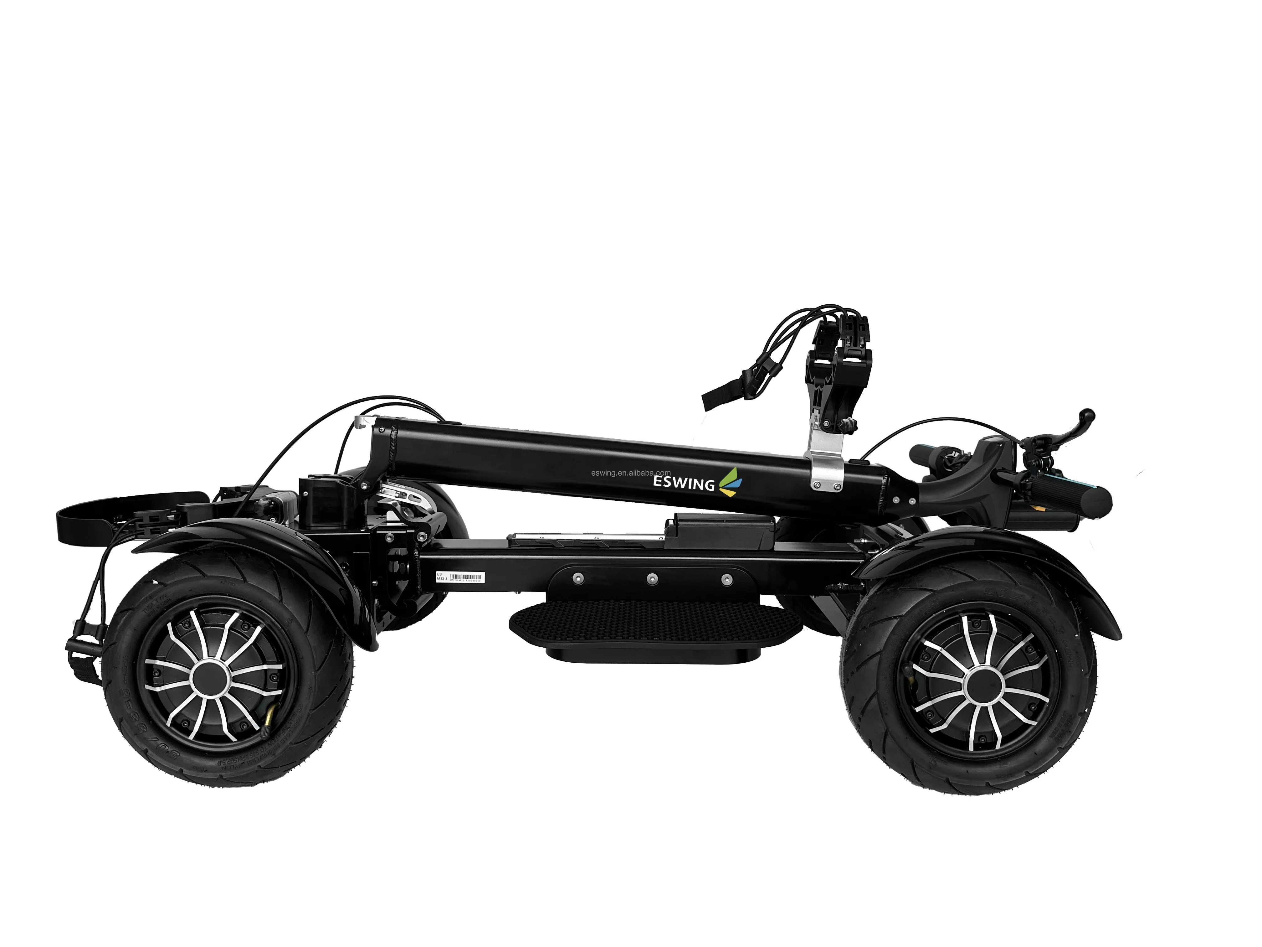 Caddie électrique pliable portable, chariot de golf, 4 roues, poignées amovibles, nouveau design, 20 Ah, 2400W