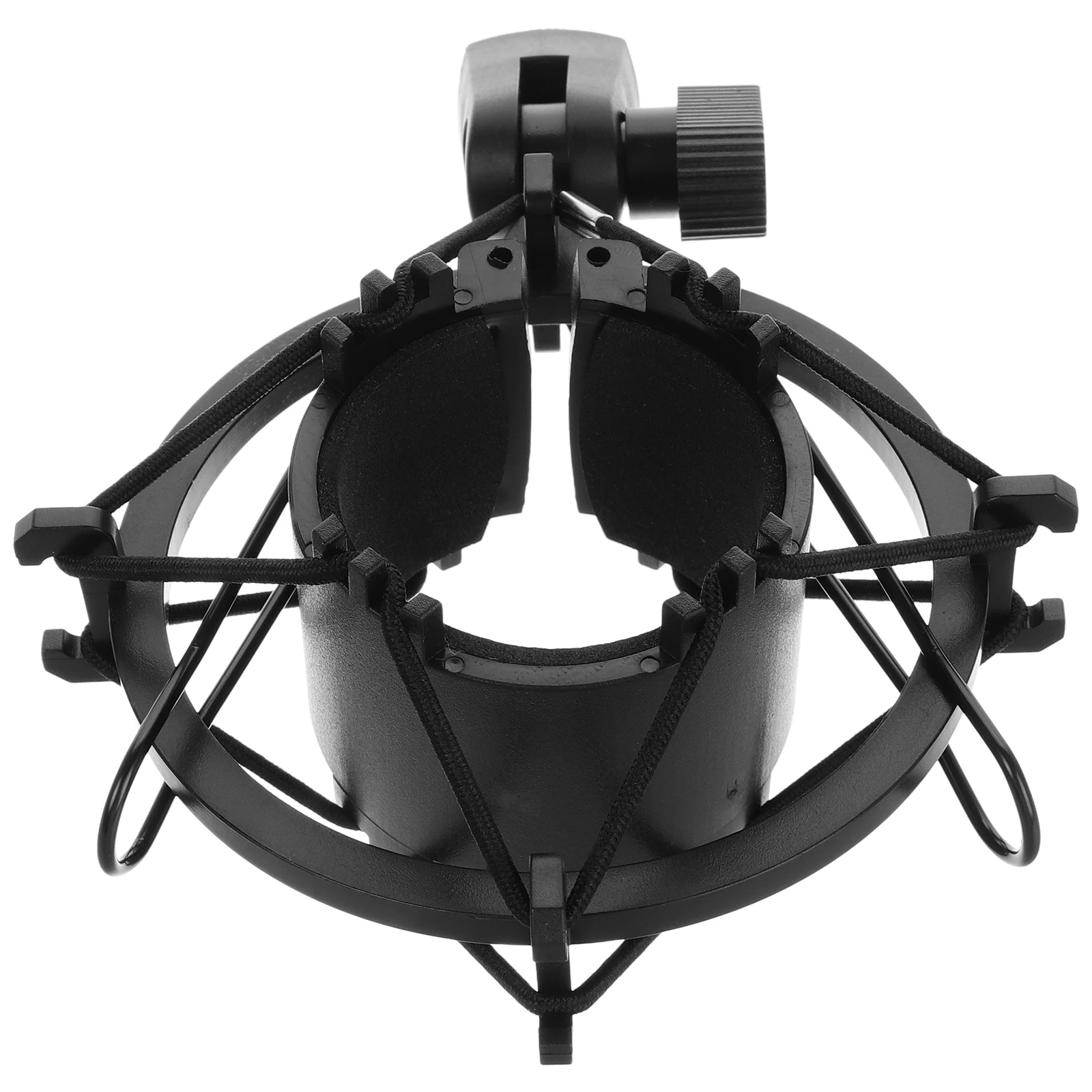 

Microphone Shock Mount with Sleek Faux Metal Black Frame for Condenser Mics Adjustable Angle Live Streaming Recording Studio Use