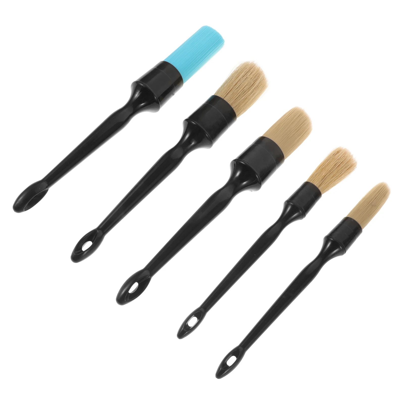 

5pcs Car Wash Cleaning Brush Set Pig Hair Interior Exterior Detailing Brushes for Auto Vehicle Gap Cleaning Tools