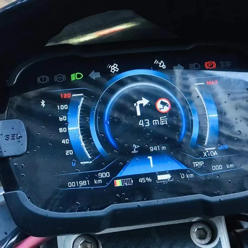 

The new electric vehicle instrument panel supports iOS navigable and small horn split day and night mode