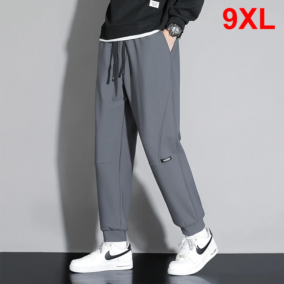 

Fleece Sweatpants Men Winter Warm Fleece Pants Plus Size 9XL Fashion Casual Solid Color Trousers Male Jogger Pants Big Size 9XL