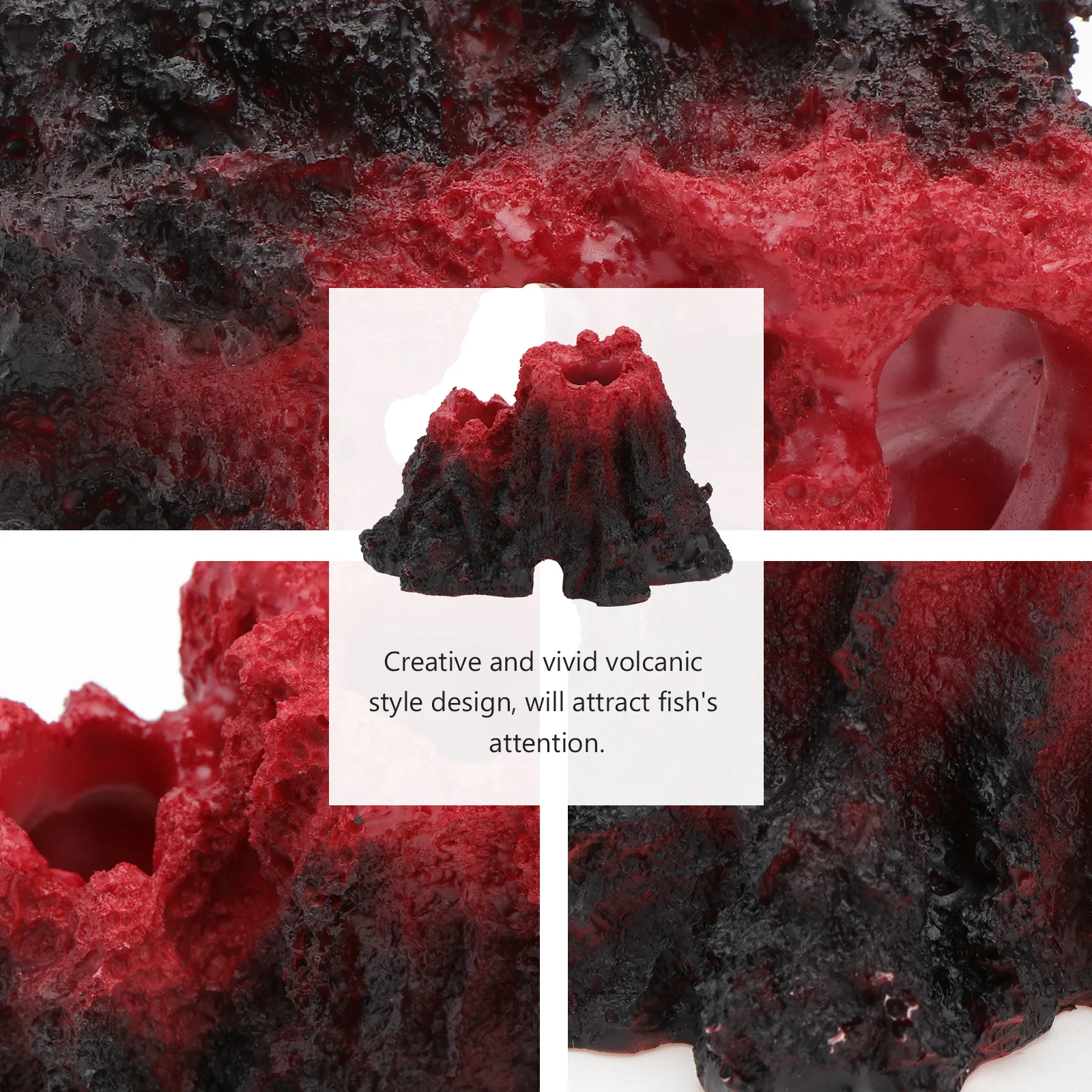 

Volcanic Stone Aquarium Decorations Durable Resin Easy Clean No Pollution Injury Vivid Design Salt Fresh Water