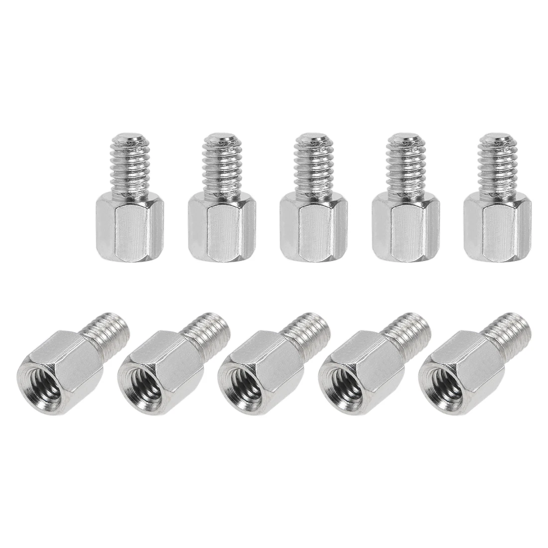 10Pcs M3x30/40/45mm + 6mm M4x6/12/20/25mm + 6mm pria untuk wanita Hex berlapis nikel Spacer Standoff pilar Stud PCB Spacer