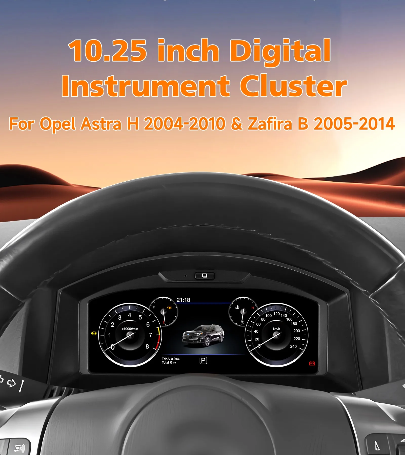 10,25-Zoll LCD Digitales Auto-Armaturenbrett für Opel Asra H 2004-2010 Zafira B 2005-2014 Carplay Android Auto Armaturenbrett Virtuelles Cockpit