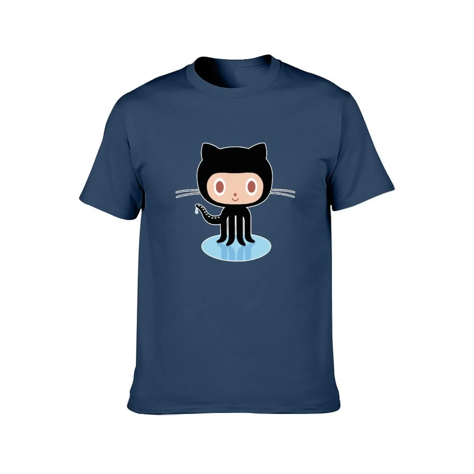 ★   تي شيرت Github octocat أسود تي شيرت أنيمي للرجال تي شيرت للرجال حزمة تي شيرت أبيض