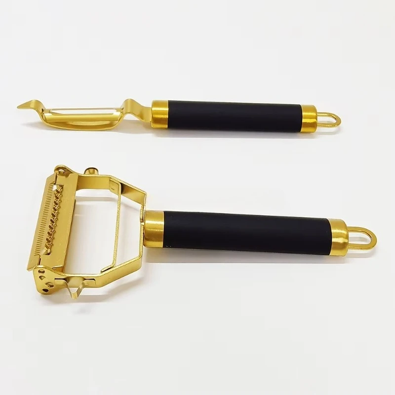 Titanium electroplated stainless steel multifunctional kitchen peeler potato grater peeler chopper
