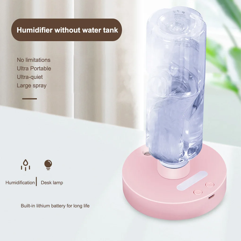 Creativity Water Bottle Humidifier Portable 40ml Rechargeable Indoor Air Diffuser Sleeping Work Travel Household Room Mist Maker