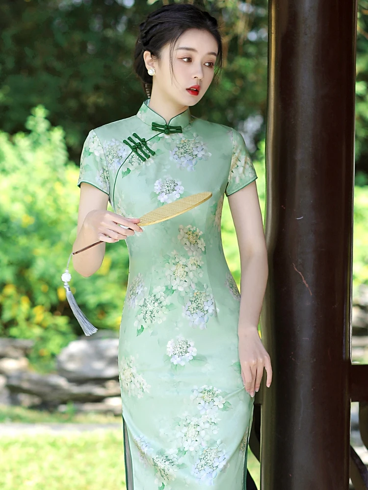 Young Spring and Summer New Healing Fairy Dress Cheongsam Women's Short Sleeve Daily Wearable Slimming