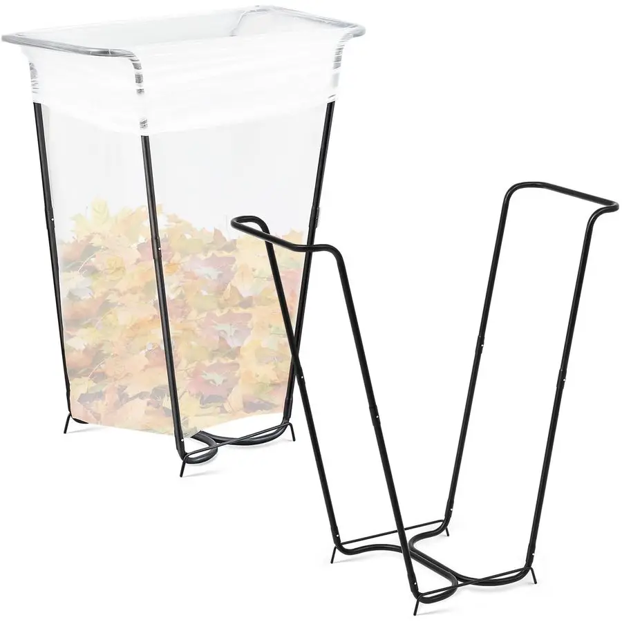 

2 Pieces Metal Leaf Bag Holder Stand Portable Trash Bag Holder Frame Outdoor Holds 3045 Gallons for Garden Garbage Lawn Yard Cam