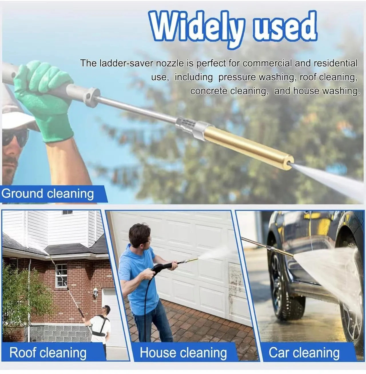 Pressure Washer Long Range Chemical Nozzle 1000 To 6000 Psi Shooter Tip Power Washer Pressure Spray Nozzle 1/4’’ Quick Connect