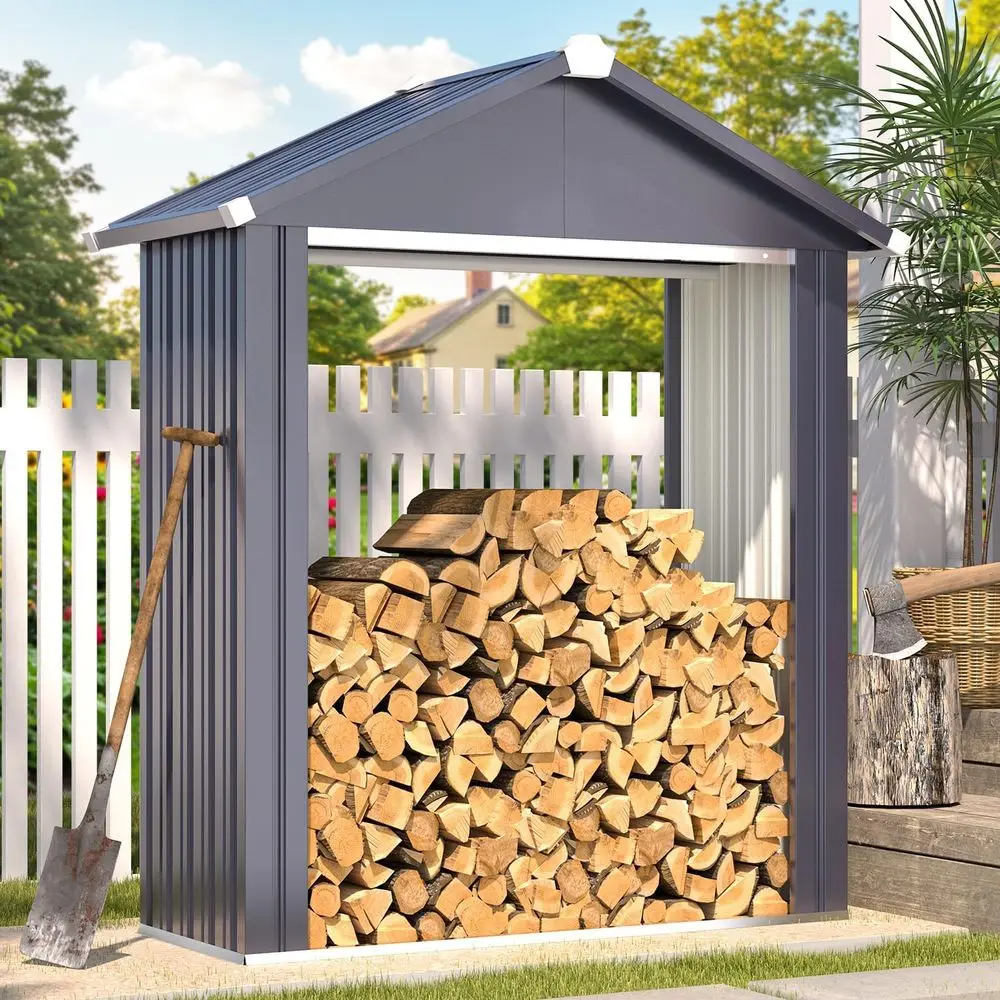 Outdoor 5x2 Shed - Grey Waterproof Storage Solution for Garden and Patio