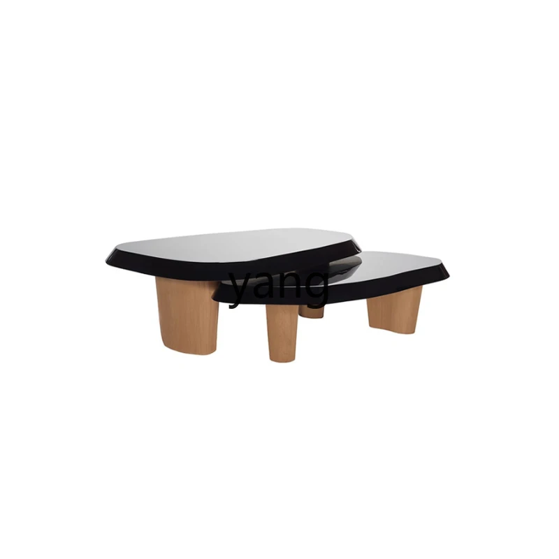 

CX Artistic Living Room Coffee Table High and Low Shaped Combination Wooden Tea Table