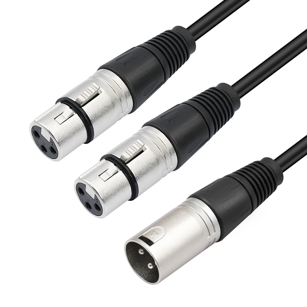 Black 3Pin XLR Adapter Maximum Conductivity Balanced Solid Conductors Corrosion-resistant Environment-friendly Material