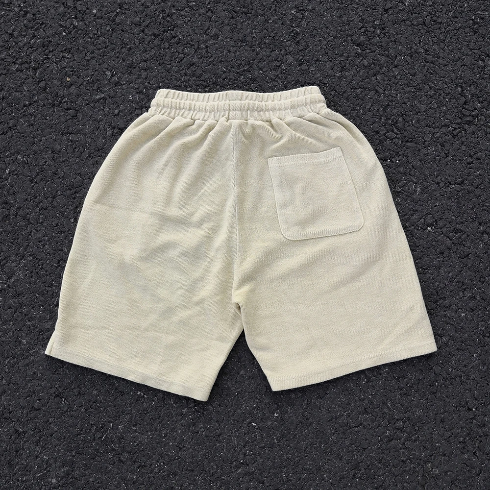 Vintage Fleece Shorts 450g Heavyweight Short Length with Letter Design Ageing Treatment 5 Points Pants Straight Cut Youthful ...