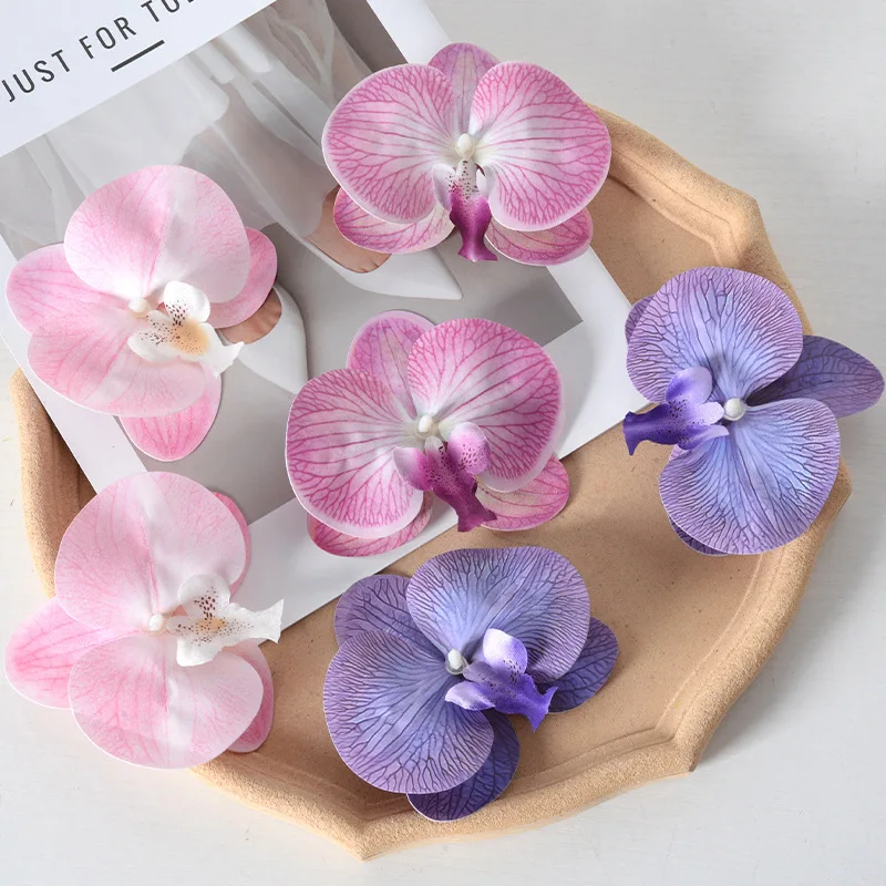 5 stücke simulierte Film Schmetterling Orchidee Blumen kopf Blüten blätter Blumen zubehör Kopf bedeckung Haars pange handgemachte Hochzeits geschenk Dekoration