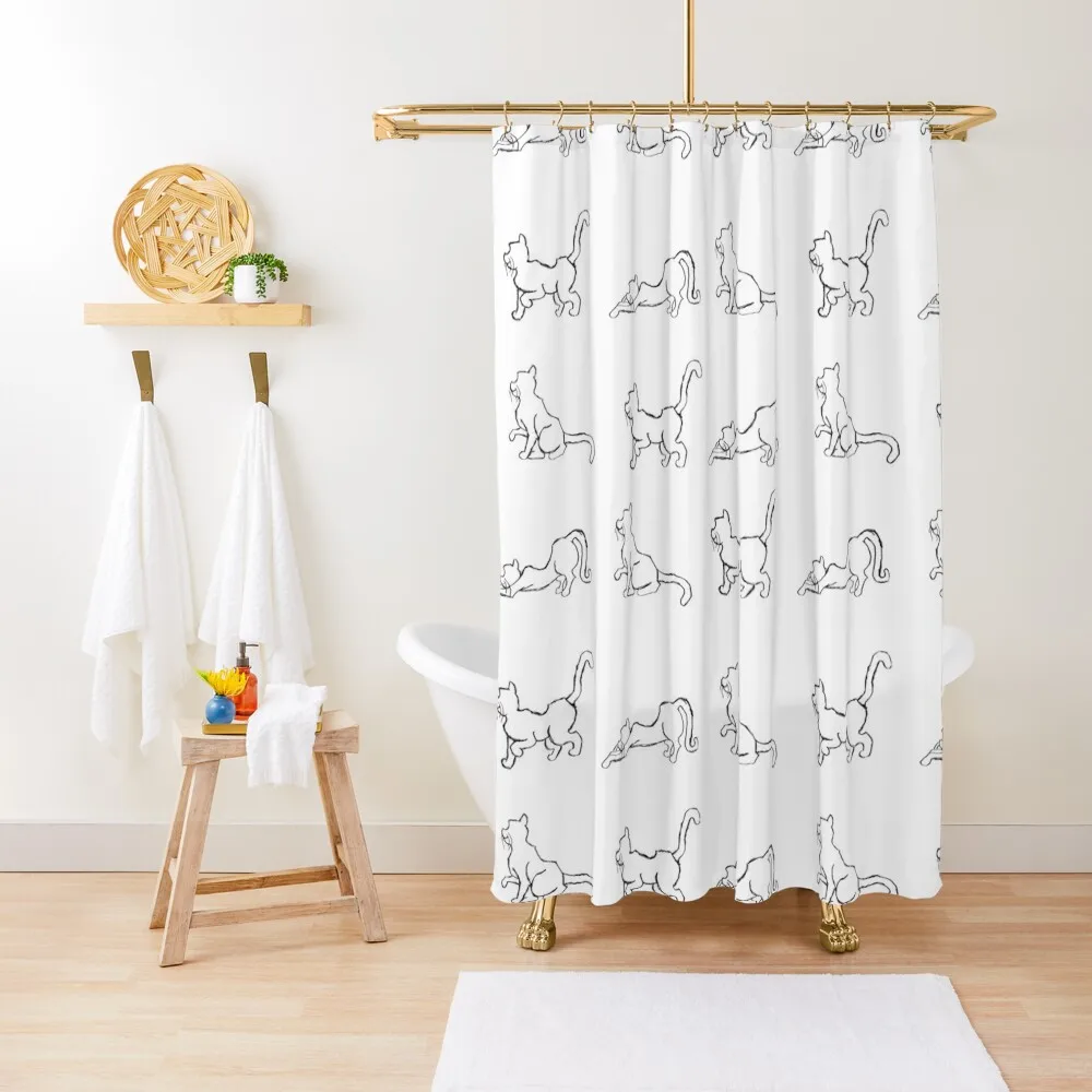 

The Motions of a Cat - Repeating Pattern Shower Curtain For The Bathroom Transparent Bathroom Shower For Bathroom Shower Curtain