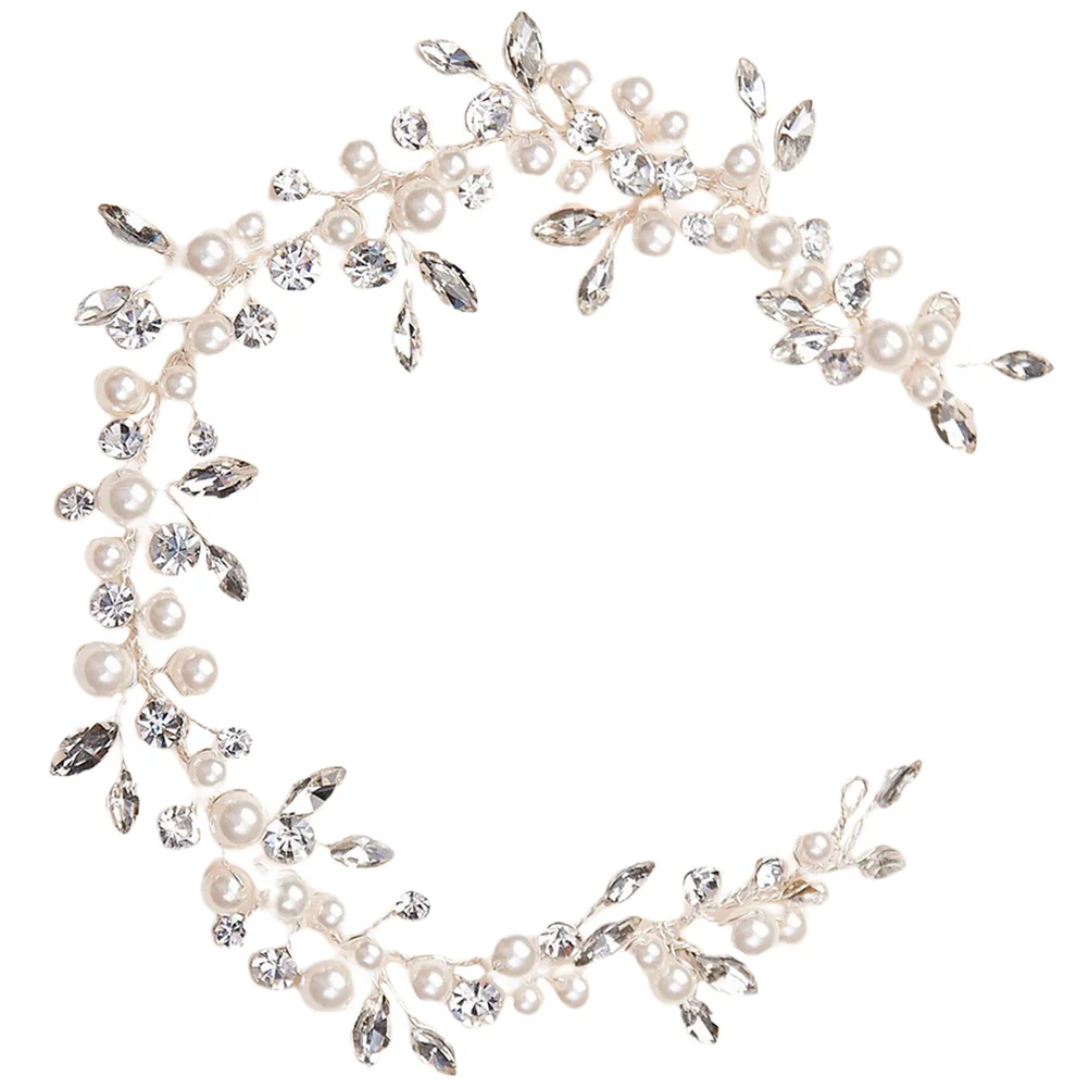 Pearl Hair Band Bridal Wedding Headpiece Rhinestone Crystal Hair Vine For Bride Prom Party Festival Goddess Accessory