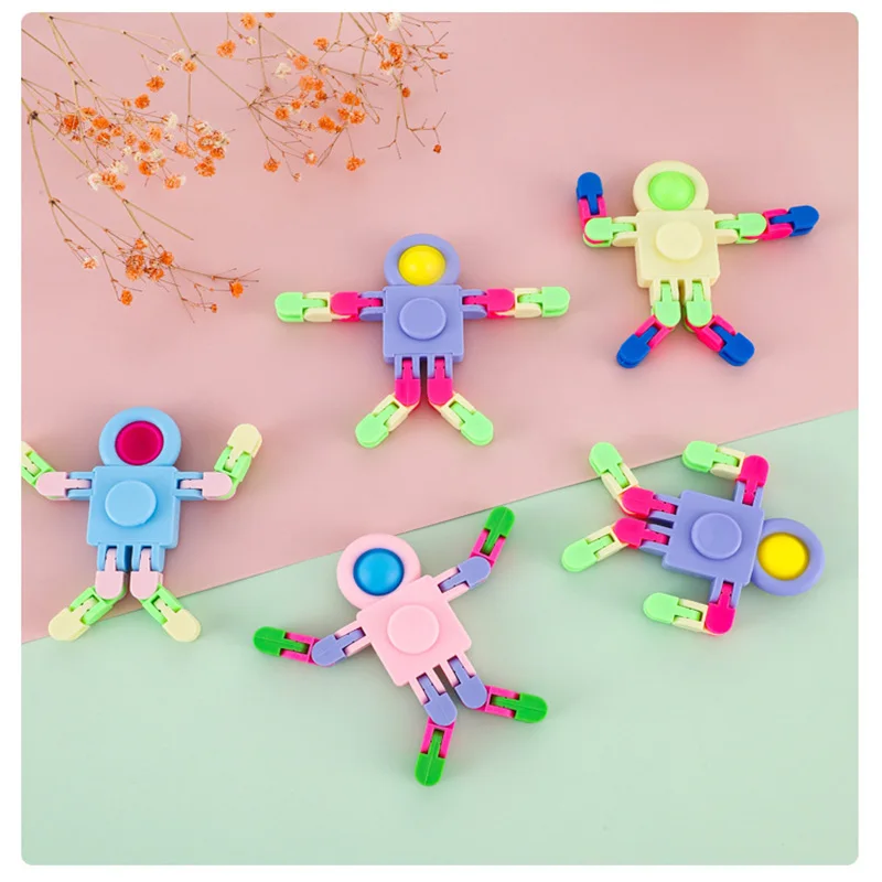 4/8/16/32 Stück Astronauten-Kettenkreisel Mechanisch Verformbarer Rotierender Roboter Puzzle Eltern-Kind Fidget-Spielzeug Spinner – Detail 3