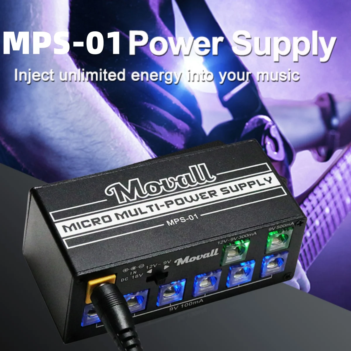 Movall MPS-01 Guitar Pedal Power Supply 8 Isolated Output Anti-interference 18W Different Output Effect Power Guitar Accessories