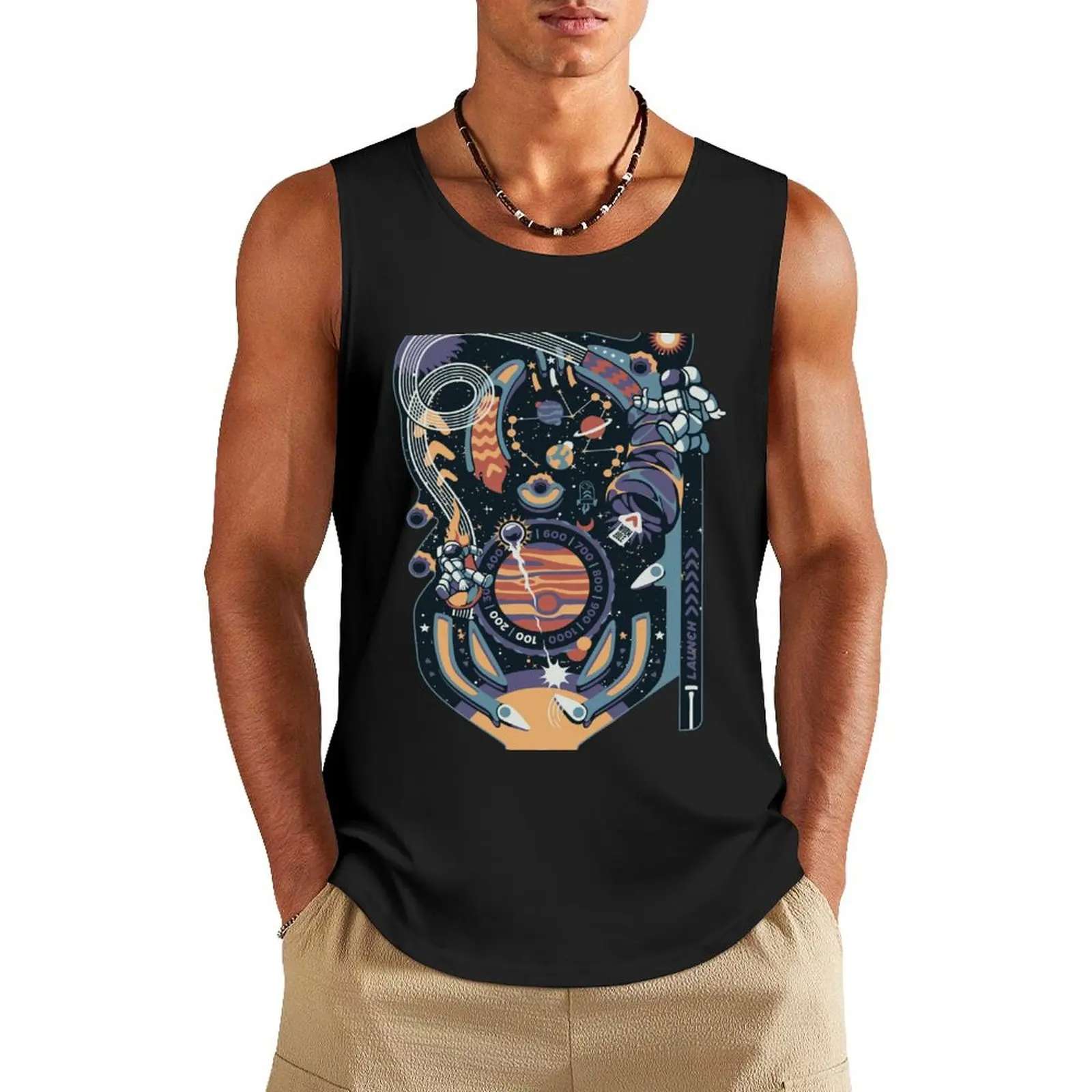 

Pinball Space Machine by Tobe Fonseca Tank Top muscular man anime t-shirts