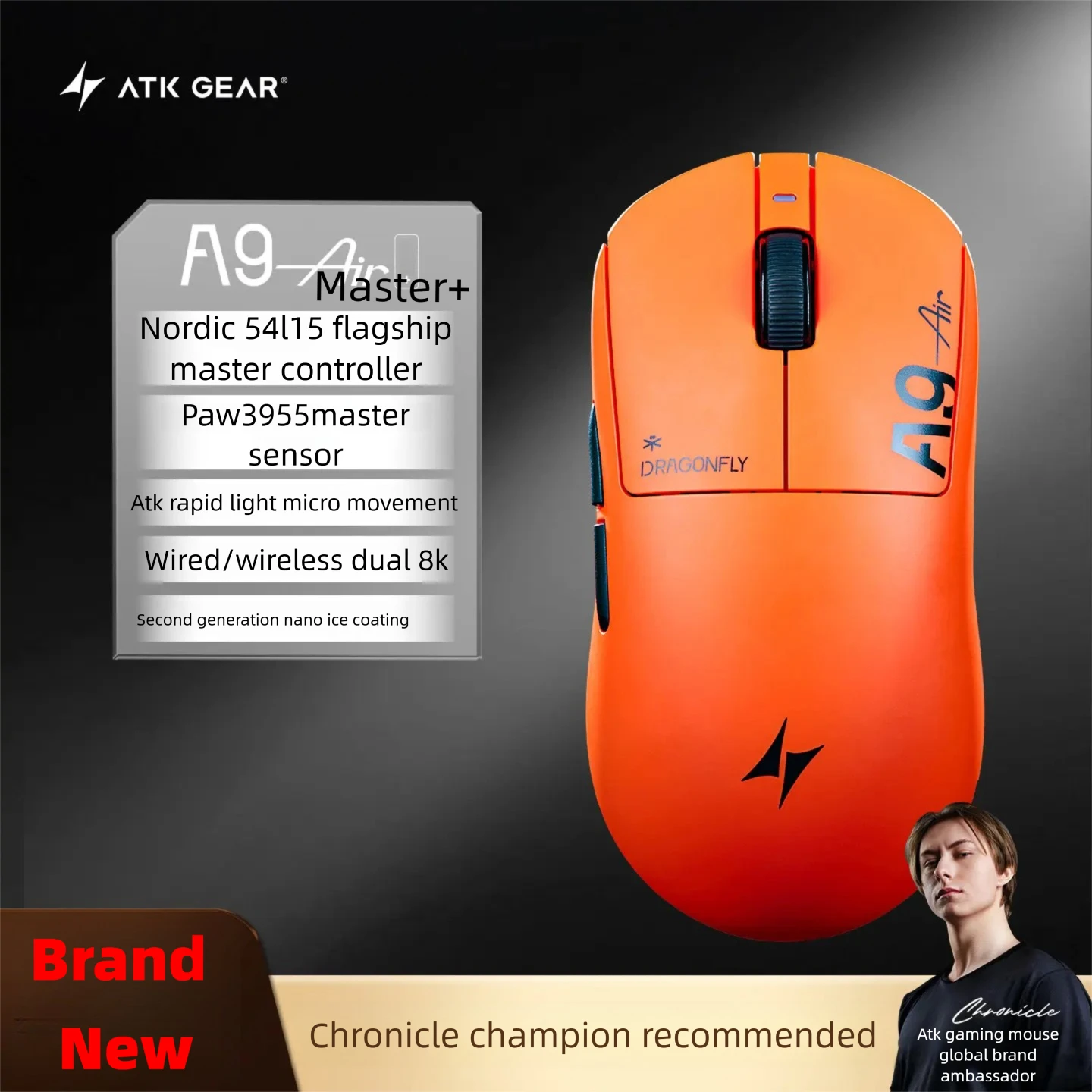ATK A9 Air Ultimate Plus Gaming Mouse Wireless Bluetooth