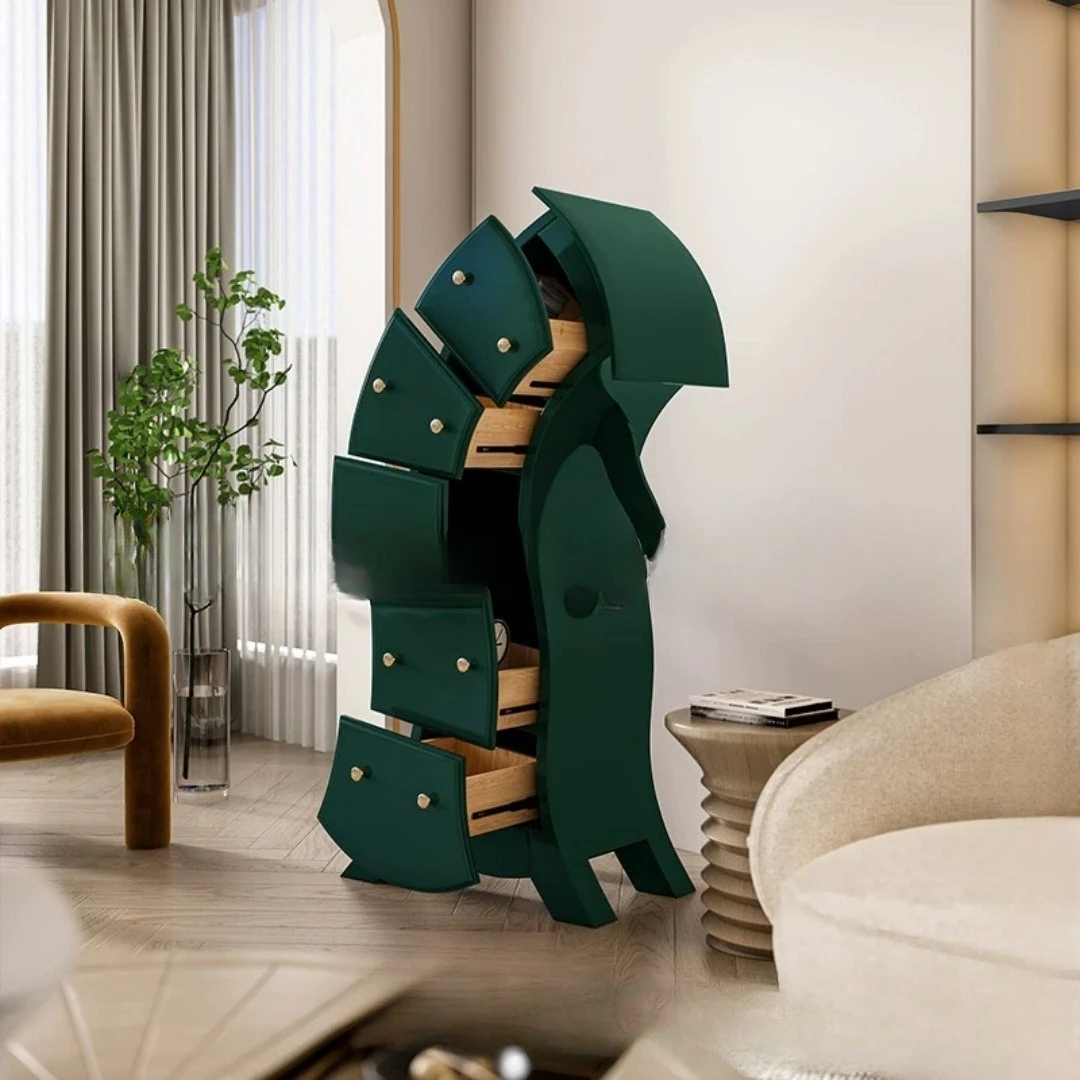 Lichte luxe middeleeuwse woonkamer, gepersonaliseerde ladekast, Scandinavische Amerikaanse speciaal gevormde creatieve slaapkamerkluisjes