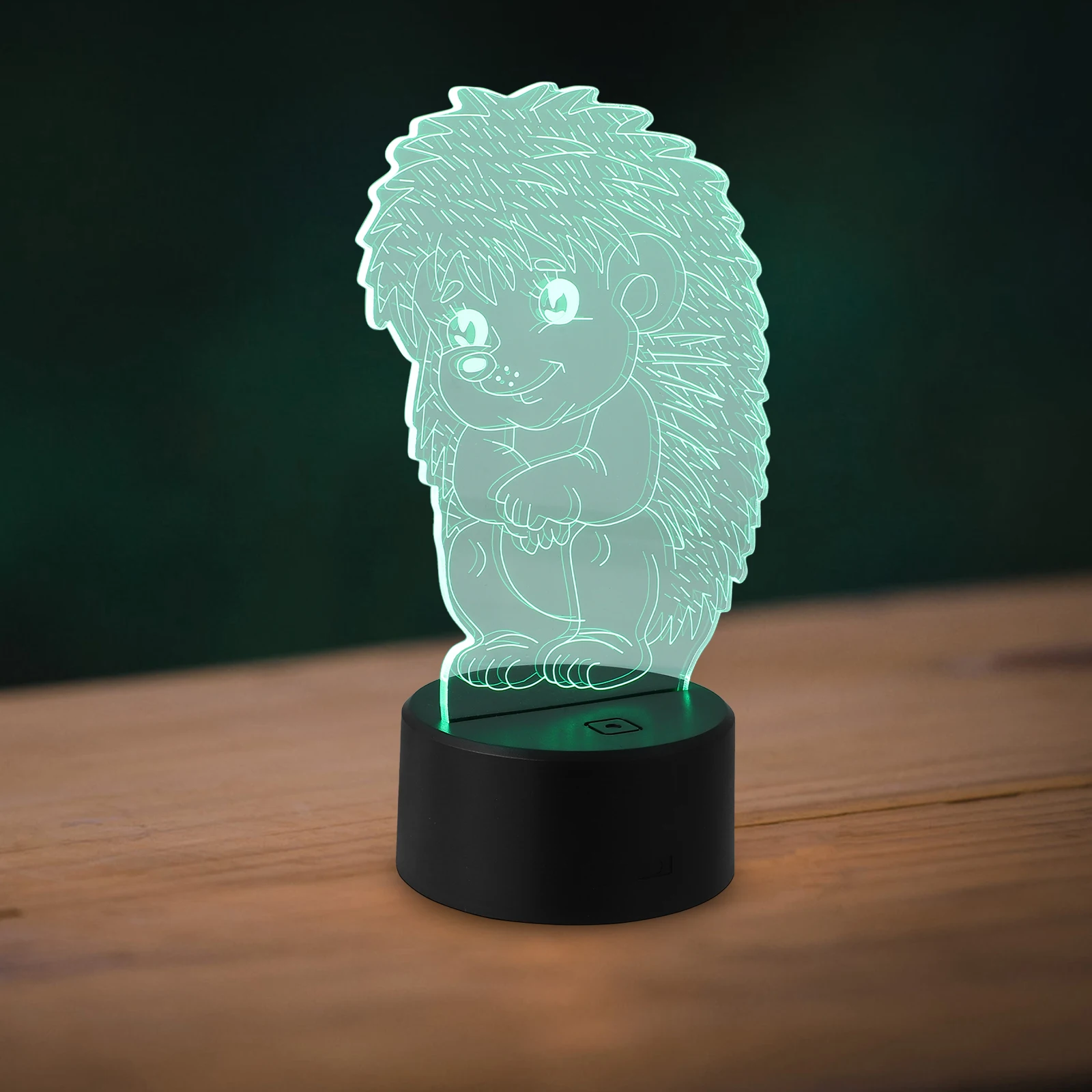 

3D Night Light Hedgehog LED Decorative Bedroom Lamp Acrylic Plate Change Touch Saving Low Power