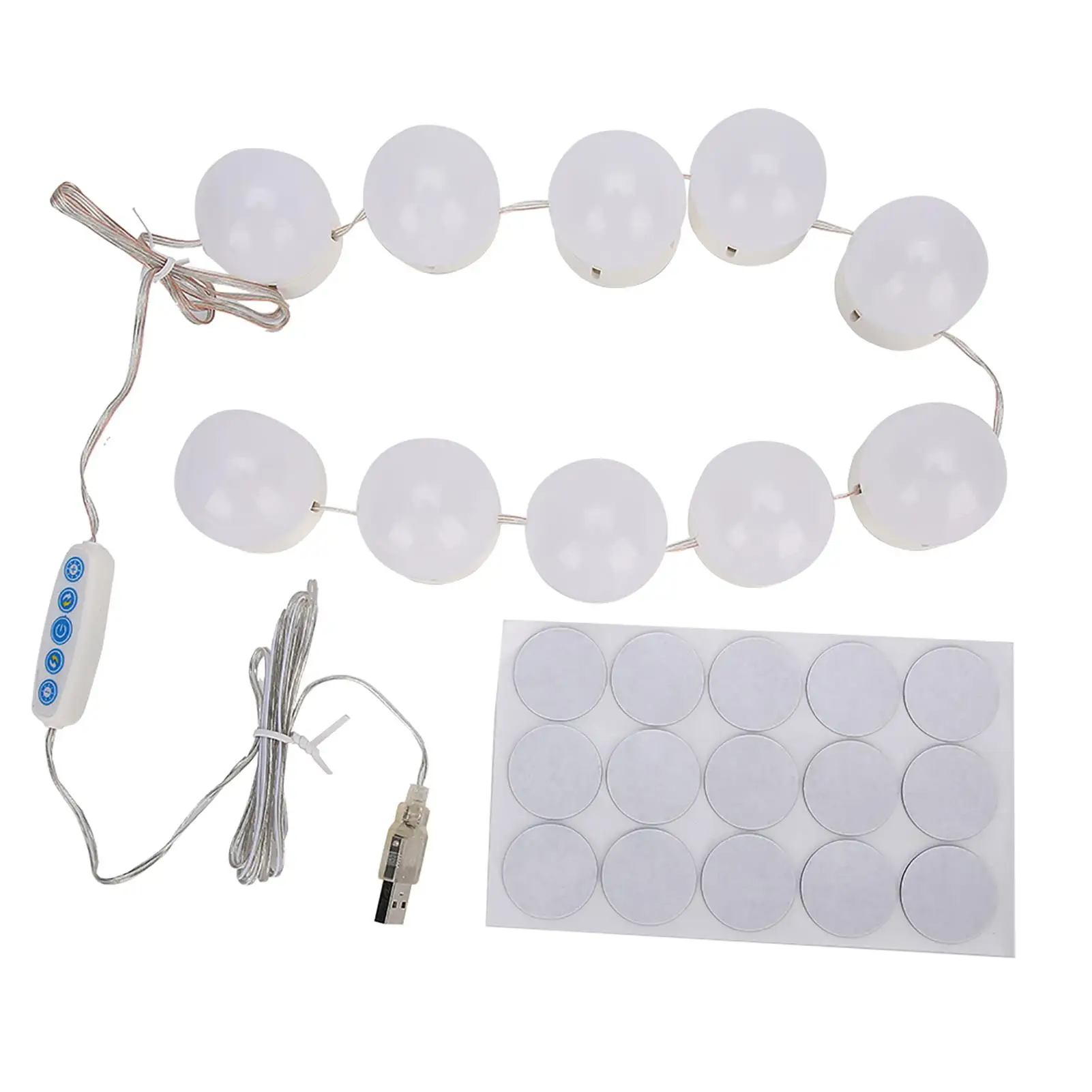 10 Pcs Dimmable LED Vanity Mirror Light Kit - Bright Adjustable Makeup Bulbs for Perfect Cosmetics Application