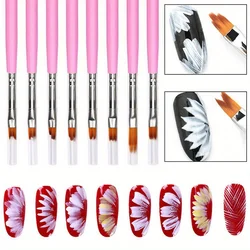 8Pcs Nail Art Petals Painting Pen Painting Drawing for Manicure Design Gel Brush Nail Art Decorate Tool Pen Brush