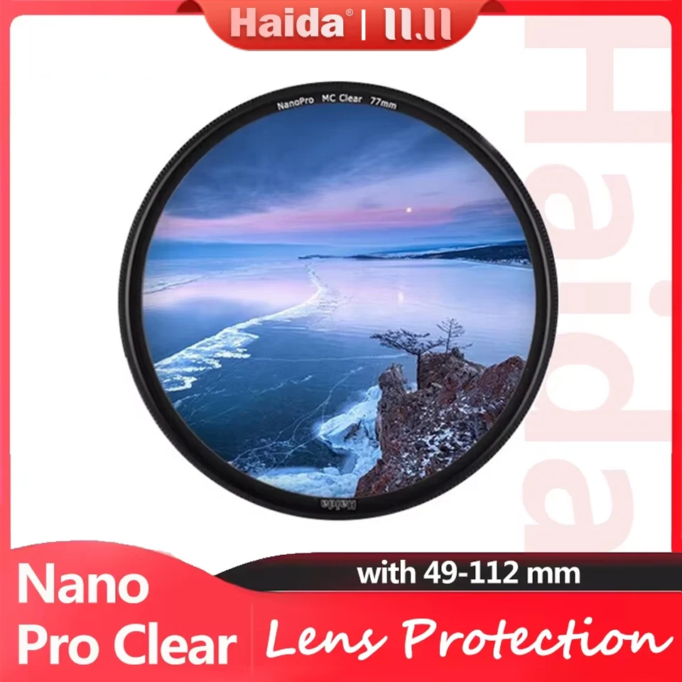 Haida NanoPro Clear UV Filter for Camera Lens Protection with Double-sided MC 39/43/49/52/55/58/62/67/77/82/95/105/112mm