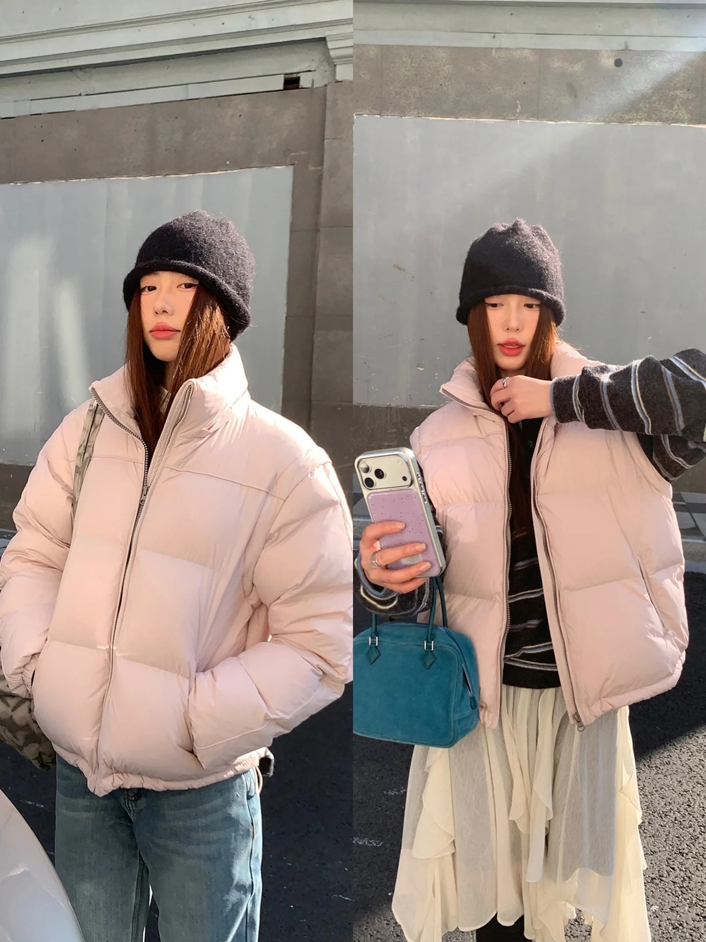 

Lightweight Removable Hooded Goose down Jaet Bread Coat Outerwear Casual Sle 90% down Fill Power Detachable Sve