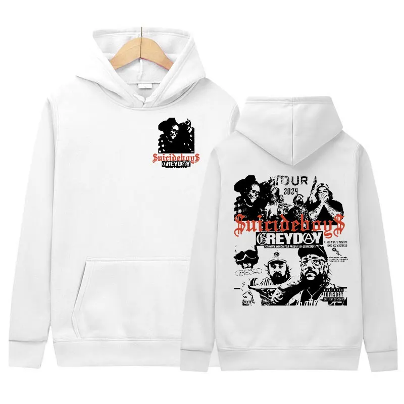 

Retro Suicideboys Grey Day 2024 Tour Print Hoodie Men Women Hip Hop Fashion Oversized Sweatshirt Casual Clothing Pullover Hooded