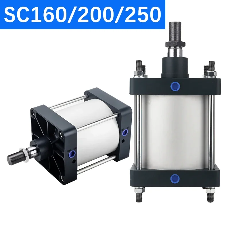 SC Series Standard Cylinder SC125/160/200/250/320 Big Bore Pneumatic Cylinder Piston Big Thrust 25-1000mm Stroke Double Acting