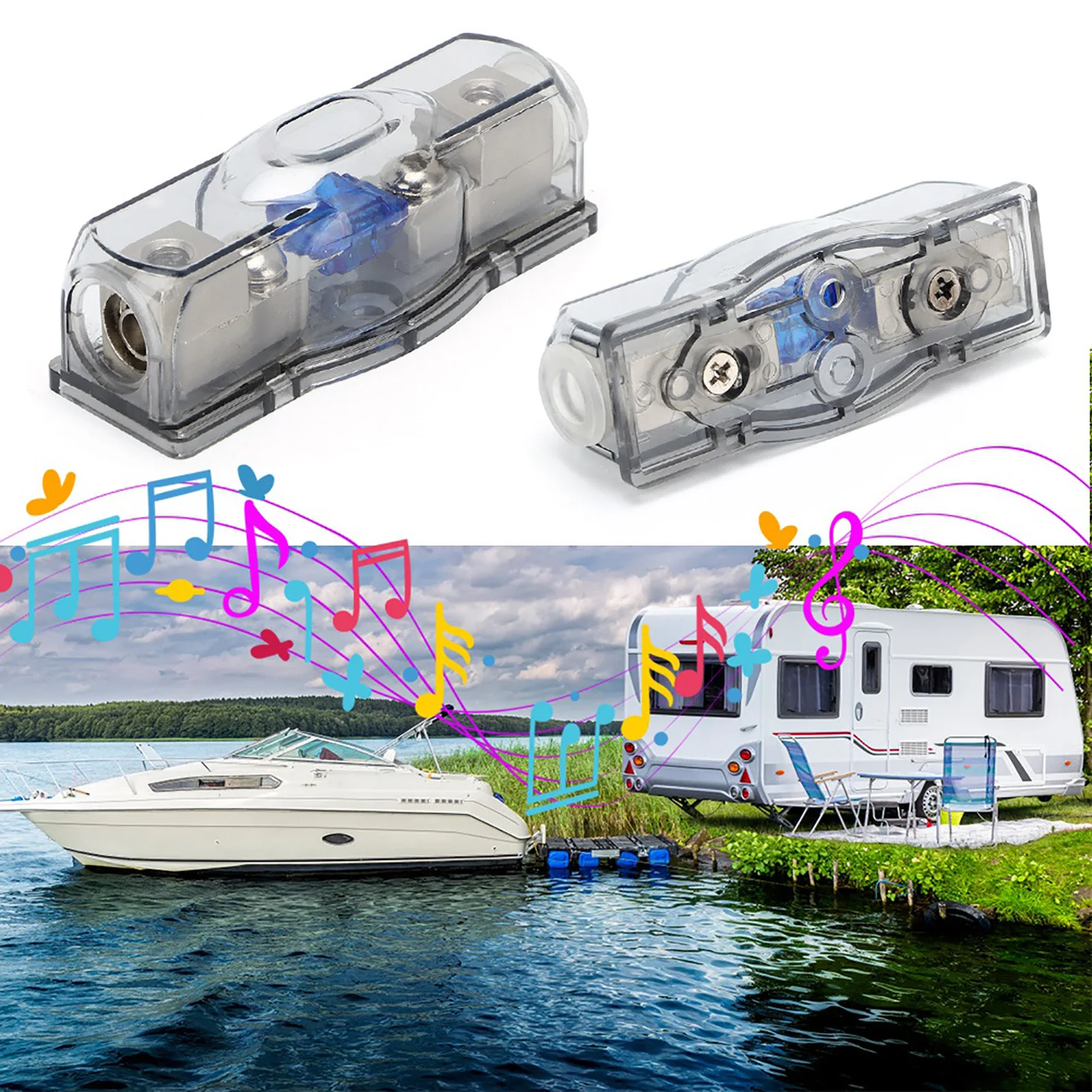 Car Audio Mini ANL Fusível Caixa Titular Fusíveis Base RV Modificação