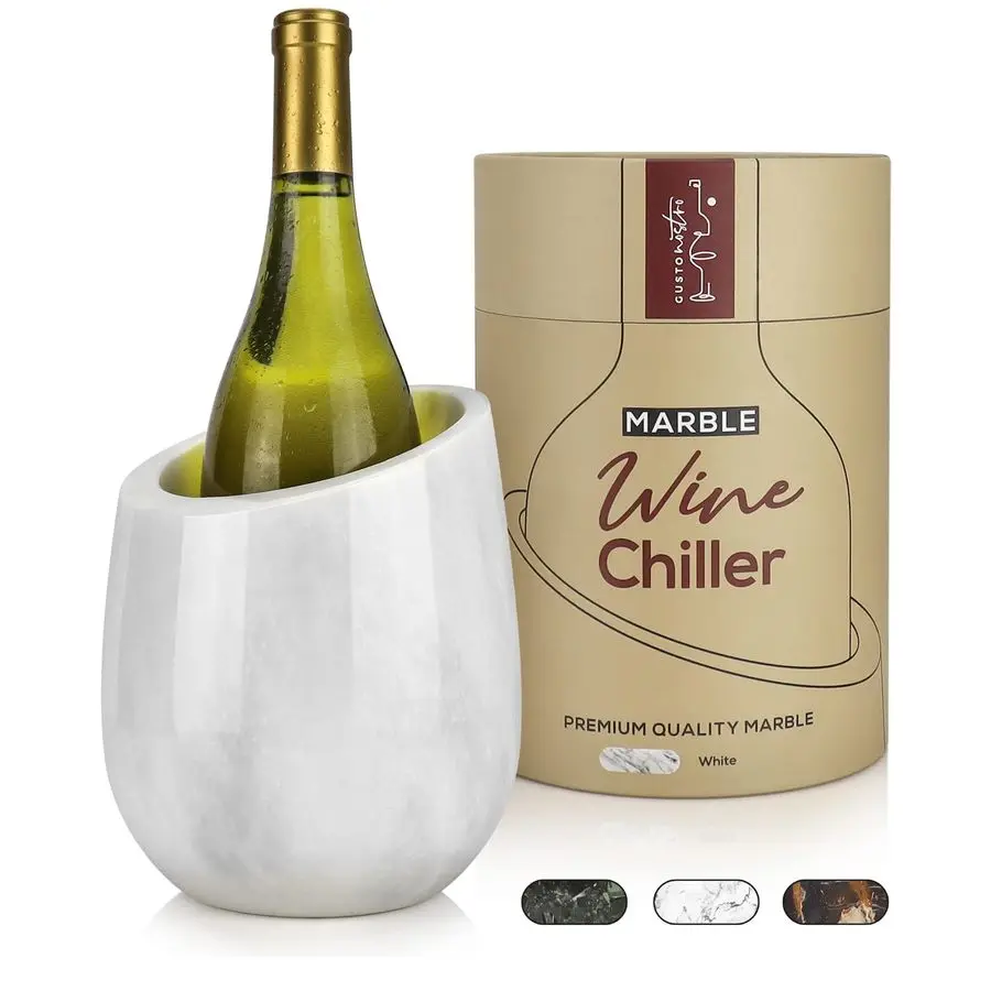 

Marble Wine Chiller Bucket 750ml Wine Bottle Cooler and Champagne Chiller for Party, Kitchen, Bar Cart Decor to Chill amp Keep B