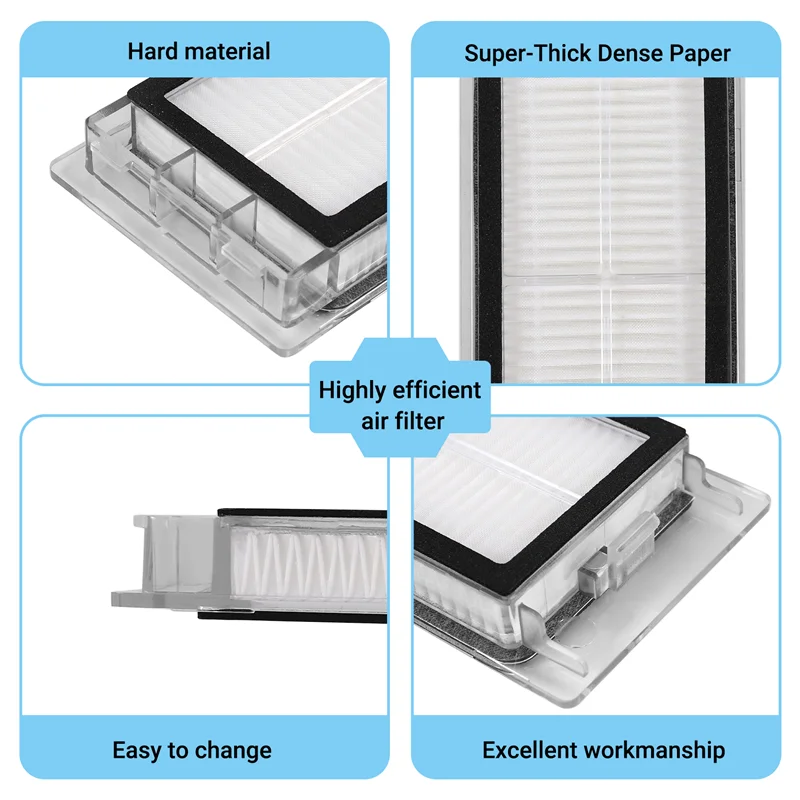 أجزاء فلتر HEPA قابلة للغسل لشاومي Roborock S5 S50 S51 S55 S5max S6 E25 E35 Max S6 Pure S6 ملحقات مرشح الفراغ